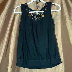 RBX black tank with beads and design